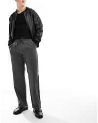 Bershka - Wide Leg Tailored Trouser - Lyst