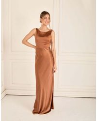 Six Stories - Cowl Back Satin Bridesmaid Dress - Lyst
