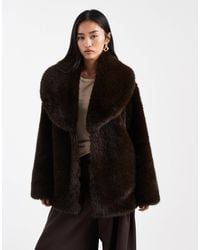 4th & Reckless - Faux Fur Oversized Collar Jacket - Lyst