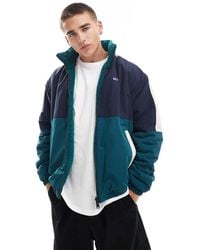 Tommy Hilfiger - Chaqueta Verde Reversible Con Diseño Color Block De Tejido Efecto Peluche De - Lyst