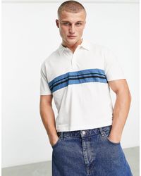 ASOS - Cropped Relaxed Polo Shirt With Chest Stripes - Lyst
