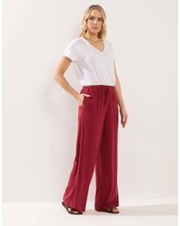 Long Tall Sally - Wide Leg Linen Trousers - Lyst