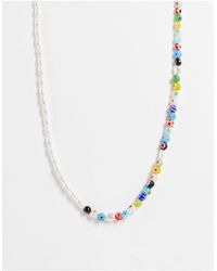 Mango - Pearl And Mixed Bead Necklace - Lyst