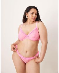 ASOS - Asos Design Curve Koko Floral Textured Mesh Ruffle Underwired Bra - Lyst
