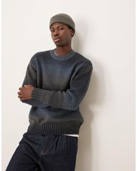 SELECTED - Homme – strickpullover mit blau-schwarzem farbverlauf - Lyst