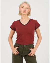 Brave Soul - Stripe V-Neck T-Shirt - Lyst