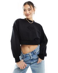 The Couture Club - Co-ord Cropped Emblem Sweatshirt - Lyst