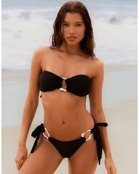 Moda Minx - X Agnes Pimentel Bandeau Bikini Top With Irregular Hoop Detail - Lyst