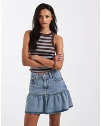 Levi's - Denim Minirok Met Ruches - Lyst