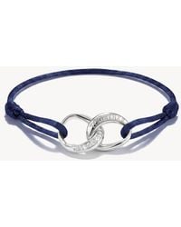Thomas Sabo - Textile Bracelet Together Dark Blue With White Zirconia - Lyst