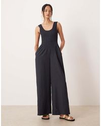 ASOS - Scoop Neck Crinkle Jumpsuit - Lyst