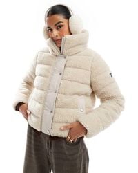 Barbour - Chaqueta Color Crema Acolchada De Felpa Francesca De -Blanco - Lyst