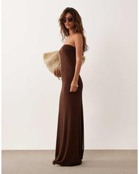 ASOS - Sheer Mesh Bandeau Maxi Dress - Lyst