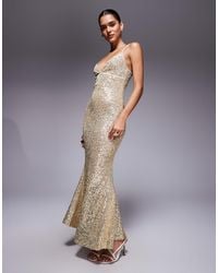 ASOS - Wide Cami Strap All Over Sequin Midi Dress - Lyst