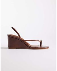 SIMMI - Simmi London Anya Wedge Sandals With Toe Detail - Lyst