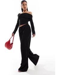 Kaiia - Exclusive Ribbed Wide Leg Trousers Co-Ord - Lyst