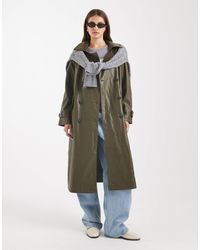 ASOS - Leather Look Trench Coat - Lyst