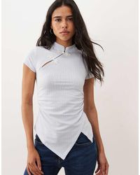 ASOS - Mandarin Style Cap Sleeve Top - Lyst