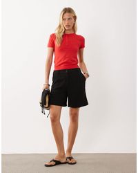 Mango - Button Detail Short Sleeve Knitted Top - Lyst