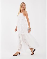 Object - Vestito Maxi Cami Con Ricamo Traforato - Lyst