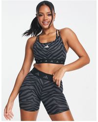 adidas Originals - Adidas Training Hyperglam Zebra Print legging Shorts - Lyst