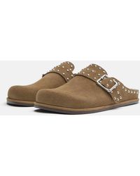 Pull&Bear - – leder-clogs - Lyst