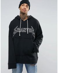 Granted Super Oversized Grunge Hoodie With Extra Long Sleeves - Black