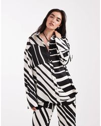 4th & Reckless - Satin Wide Cuff Shirt Co-ord - Lyst