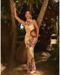 Wanderdoll - X Emma Milton Azura Premium Mesh Sculpt Cut Out Embelished Detail Maxi Dress - Lyst
