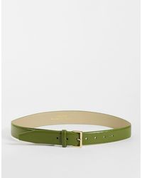 Pieces - Gold Square Buckle Belt - Lyst