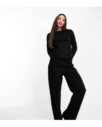 ASOS - Pantalones De Pijama Negros De Algodón Mix & Match De Asos Design Tall - Lyst