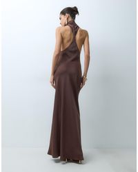 ASOS - Funnel Neck Bias Cut Sleeveless Satin Maxi Dress - Lyst