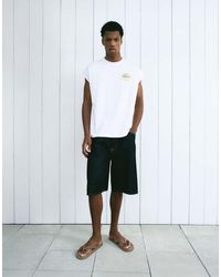 Pull&Bear - Recht Hemdje Met Grafische Print - Lyst