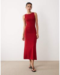 Mango - Boat Neck Sleeveless Midi Dress - Lyst