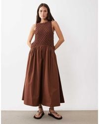ASOS - Macrame Dropped Waist Maxi Dress With Poplin Skirt - Lyst
