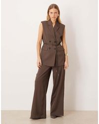 Y.A.S - Mid Waist Wide Leg Tailored Trousers Co-ord - Lyst