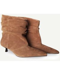 OFF THE HOOK - Lottie Suede Slouchy Pointed Toe Kitten Heel Ankle Boots - Lyst