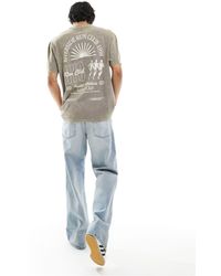 ASOS - Camiseta lavado extragrande con estampado "leisure club" en el pecho y la espalda - Lyst