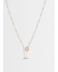 ASOS - Collar De Cadena Fina Estilo Lariat Con Detalle De Barra En Forma De T - Lyst