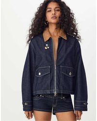 Stradivarius - Contrast Denim Jacket - Lyst