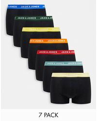 Jack & Jones - Confezione Da 7 Paia Di Boxer Aderenti Neri Con Fascia - Lyst