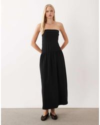 ASOS - Bandeau With A Dropped Asymmetric Hem Maxi Dress - Lyst