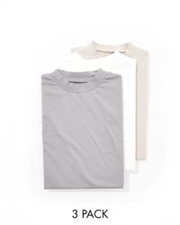 ASOS - Confezione da 3 t-shirt oversize a collo alto - Lyst