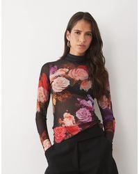 AFRM - Zadie Mesh High Neck Long Sleeve Top - Lyst