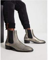 Walk London - Dalston Cuban Heeled Chelsea Boots With - Lyst