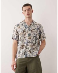 GANT - Printed Open Collar Shirt - Lyst