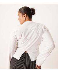 ASOS - Asos Design Curve Long Sleeve Corset Waist Tee - Lyst