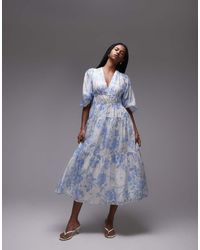 & Other Stories - Midaxi Dress With Volume Sleeves And Shirred Bodice Detail - Lyst