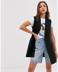 Stradivarius Vestito stile blazer a gilet doppiopetto nero