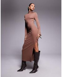 ASOS - Scarf Detail Fluted Sleeve Midi Dress - Lyst